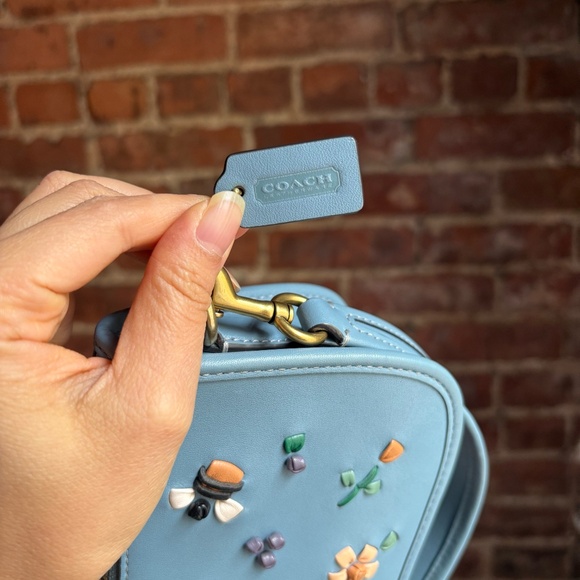 Blue COACH Swinger 20 with Leather Embroidery - Picture 8 of 10